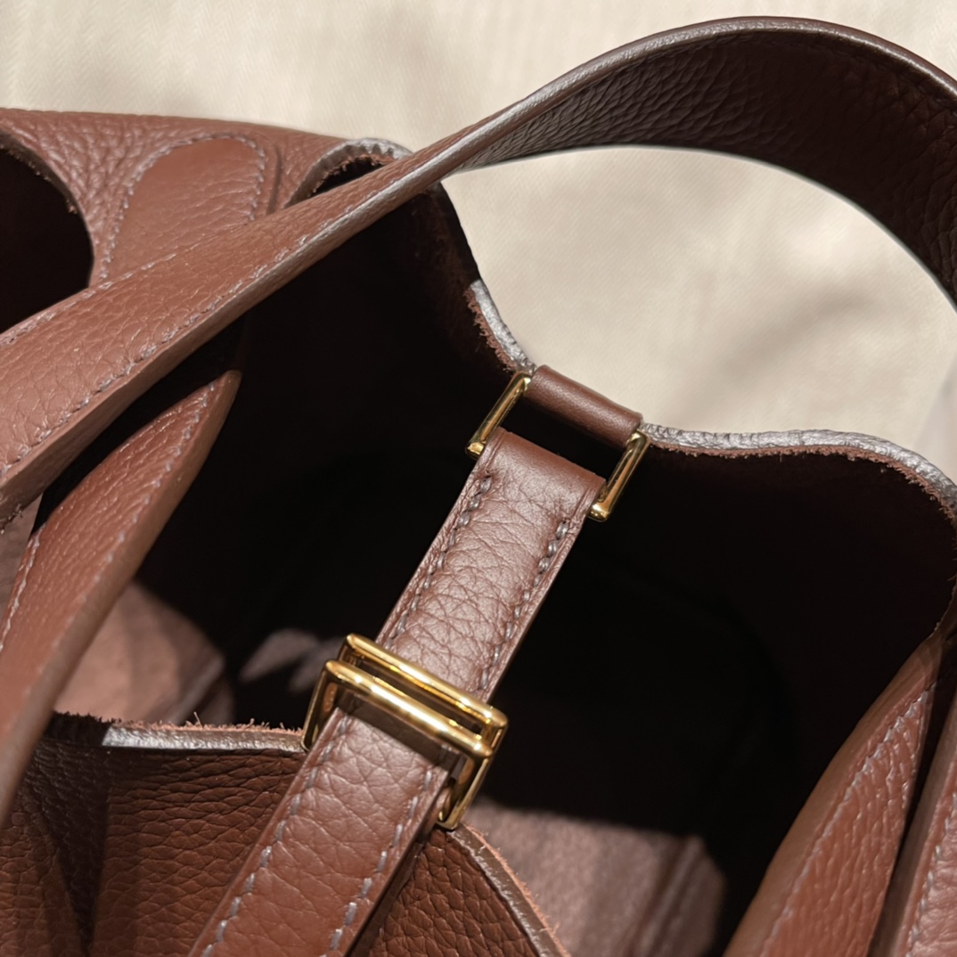 에르메스 피코탄 락18 브라운 금장 클레망스 가죽